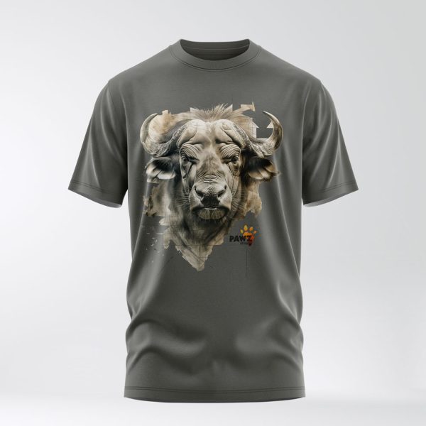 Grey buffalo crew neck t-shirt