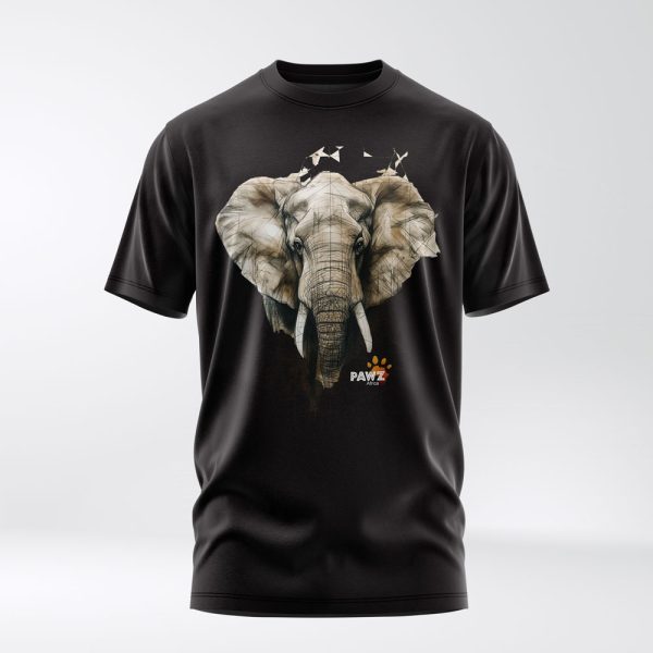 Black elephant crew neck t-shirt