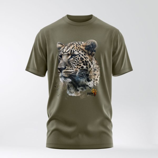 Green leopard crew neck t-shirt