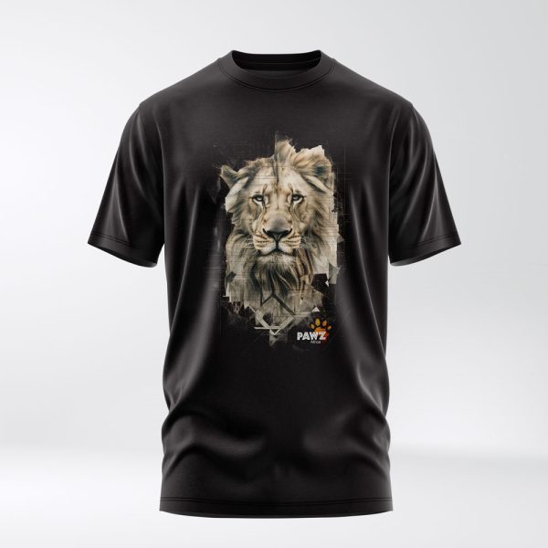 Black lion crew neck t-shirt