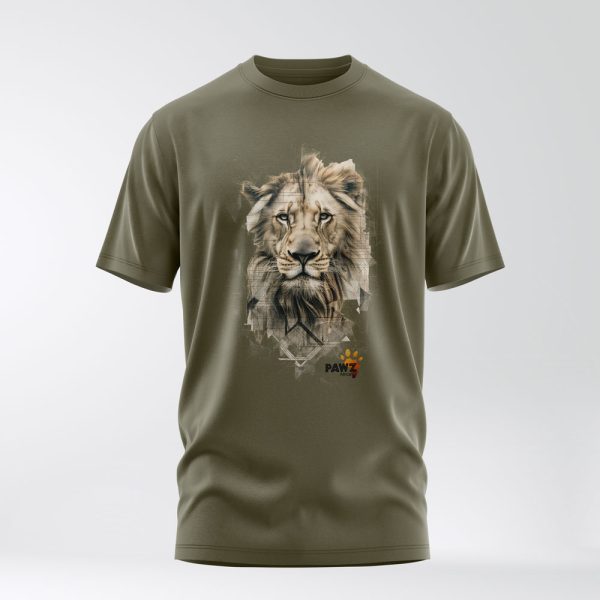 Green lion crew neck t-shirt