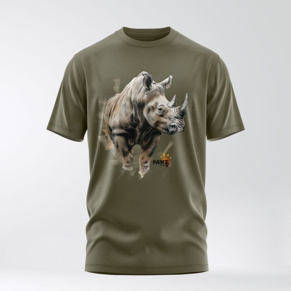 Green rhino crew neck t-shirt