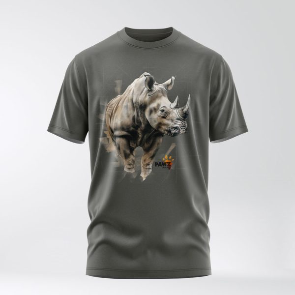 Grey rhino crew neck t-shirt