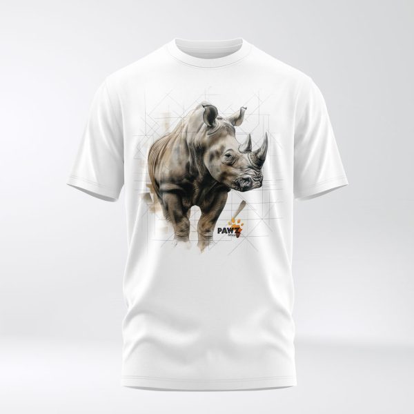 White rhino crew neck t-shirt